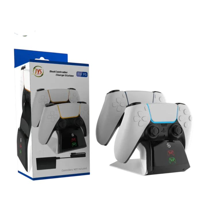JYS PS5 Controller Dual USB Charger with DC Adapter & LED Indicator - Open Sealed – image 2