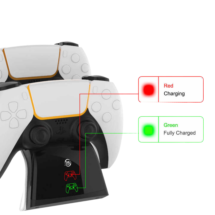 JYS PS5 Controller Dual USB Charger with DC Adapter & LED Indicator - Open Sealed  for sale in Egypt from Games2Egypt