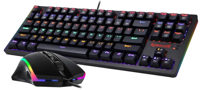 Redragon S113 Mechanical Wired Rainbow Gaming Keyboard & Mouse Combo -  for sale in Egypt from Games2Egypt