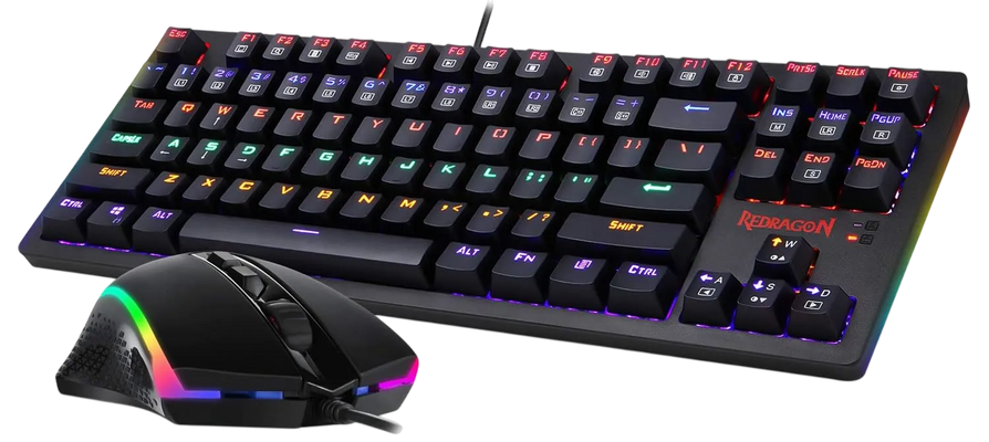 Redragon S113 Mechanical Wired Rainbow Gaming Keyboard & Mouse Combo