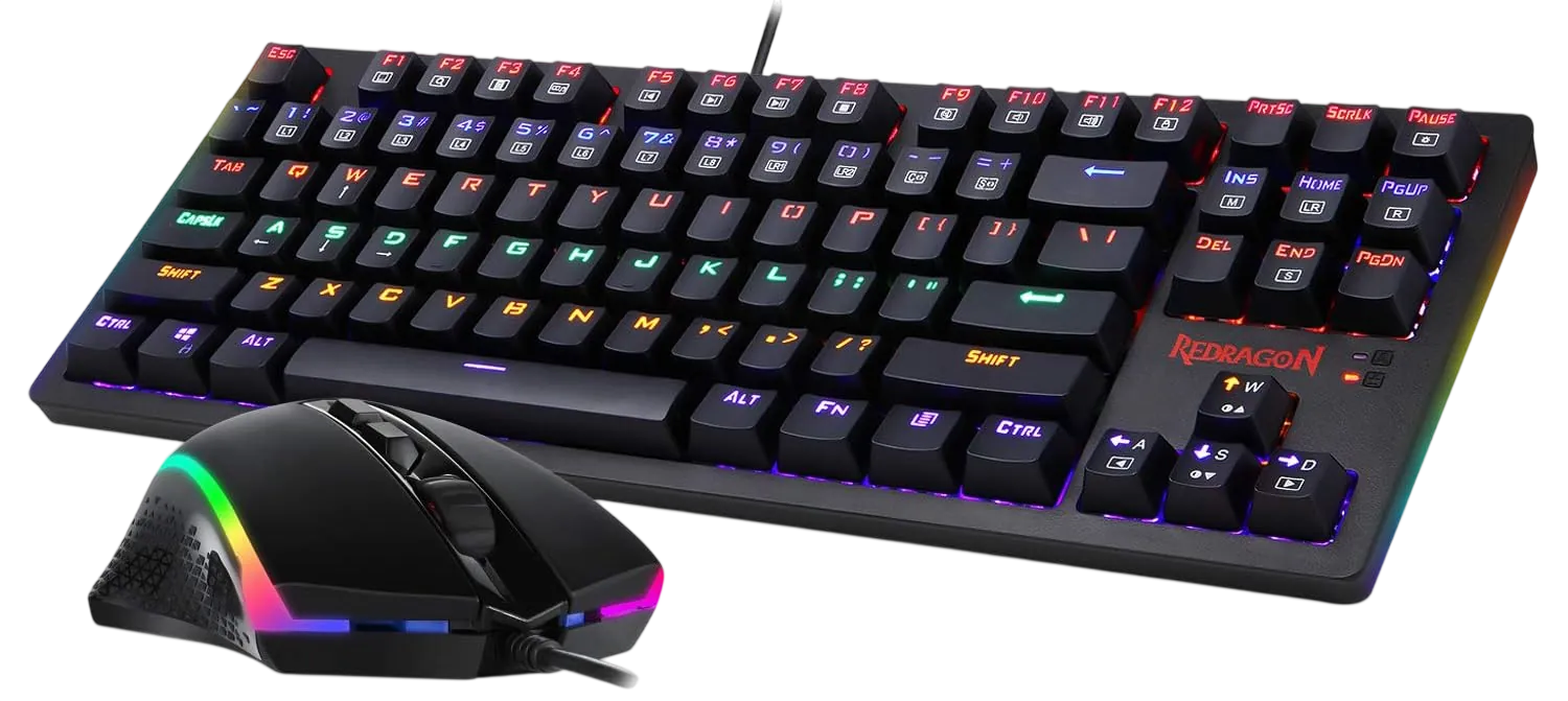 Redragon S113 Mechanical Wired Rainbow Gaming Keyboard & Mouse Combo  for sale in Egypt from Games2Egypt