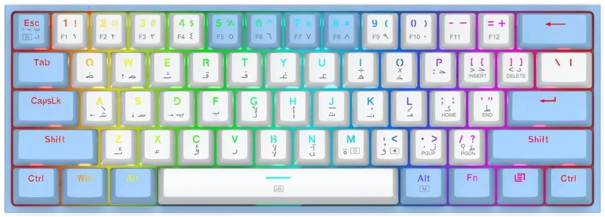 Redragon K617 Fizz Wired Mechanical RGB Gaming Keyboard - White/blue  for sale in Egypt from Games2Egypt