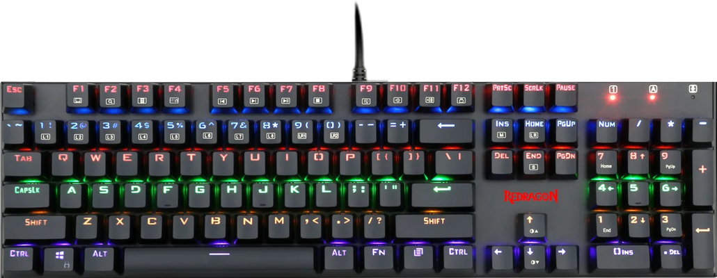 Redragon K565R Rudra Rainbow Mechanical Wired Gaming Keyboard - Brown Switch