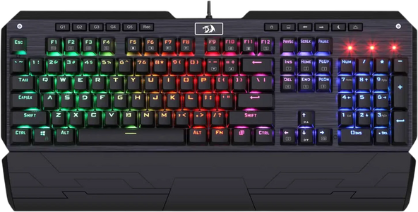  Redragon K555-R Wired Mechanical Rainbow Gaming Keyboard - Black  for sale in Egypt from Games2Egypt