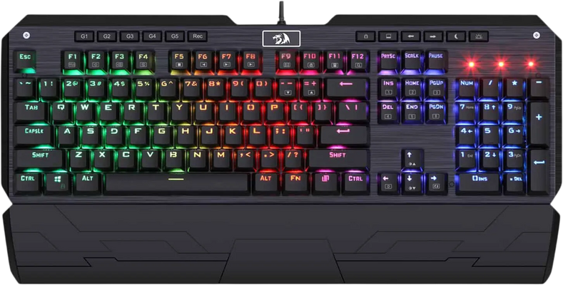 Redragon K555-R Wired Mechanical Rainbow Gaming Keyboard - Black