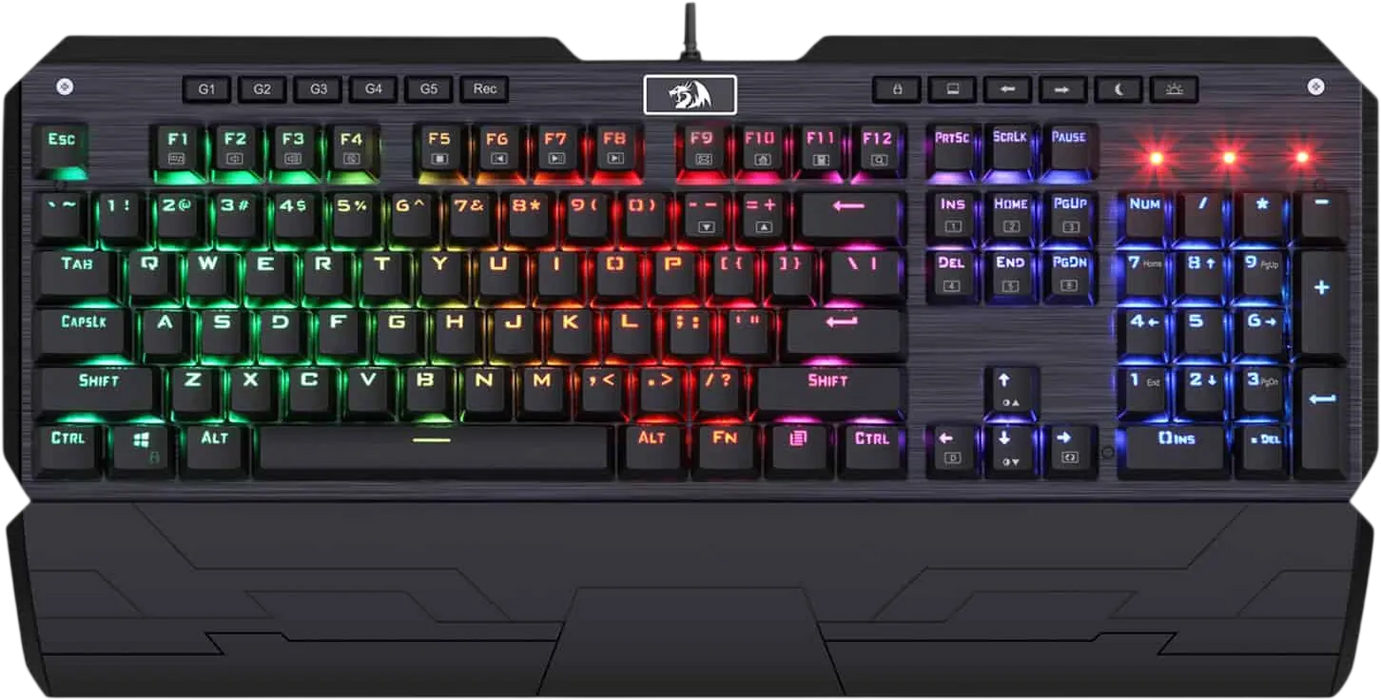  Redragon K555-R Wired Mechanical Rainbow Gaming Keyboard - Black  for sale in Egypt from Games2Egypt
