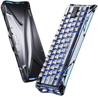 GravaStar Mercury V60 Pro 60% Hall Effect Magnetic Switch Gaming Keyboard - Chrome Silver