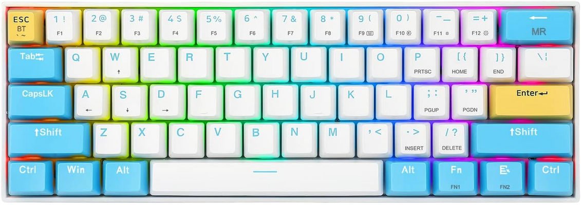 Redragon K530 Pro Draconic 60% Wireless Mechanical Gaming Keyboard Orange switch - White/Blue