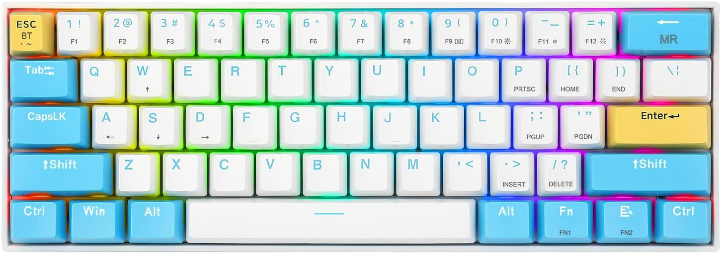 Redragon K530 Pro Draconic 60% Wireless Mechanical Gaming Keyboard Orange switch - White/Blue   for sale in Egypt from Games2Egypt