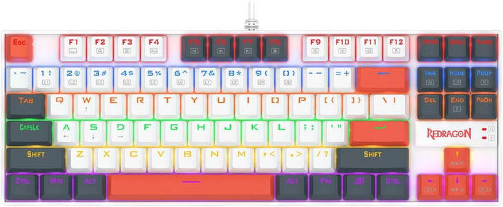Redragon k552 WLR-R Kumara Mechanical Wired Gaming Keyboard Red Switch - White/Black -  for sale in Egypt from Games2Egypt