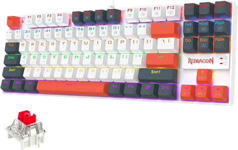 Redragon k552 WLR-R Kumara Mechanical Wired Gaming Keyboard Red Switch - White/Black  for sale in Egypt from Games2Egypt