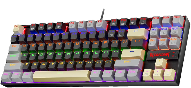 Redragon K552 LGY-R Kumara Rainbow Wired Mechanical Gaming Keyboard Red Switch - Grey/Black  for sale in Egypt from Games2Egypt