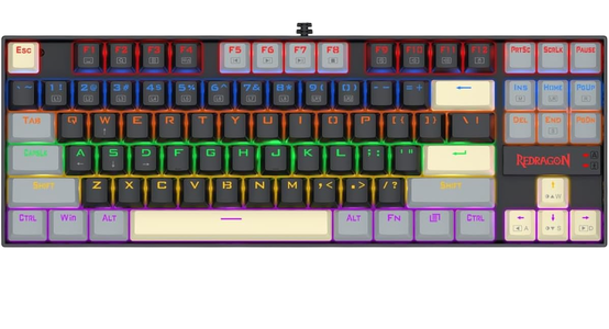 Redragon K552 LGY-R Kumara Rainbow Wired Mechanical Gaming Keyboard Red Switch - Grey/Black -  for sale in Egypt from Games2Egypt