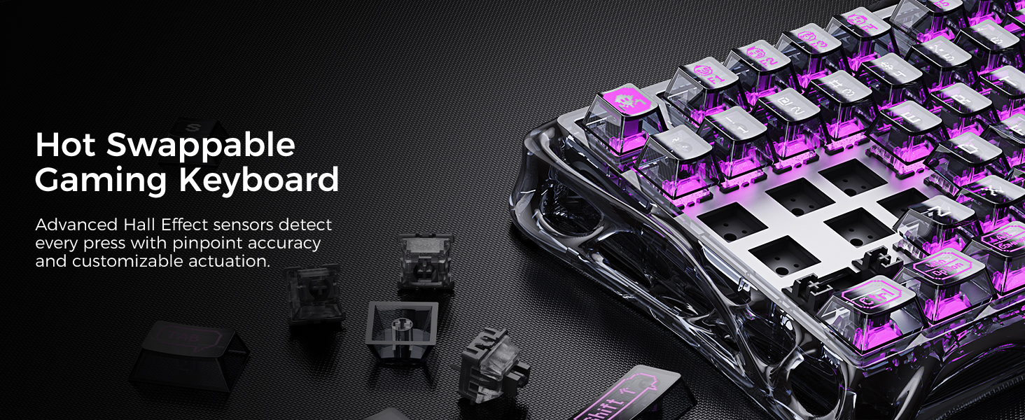 GravaStar Mercury V75 Lite 75% Hall Effect Magnetic  Switch Gaming Keyboard - Transparent Black  for sale in Egypt from Games2Egypt