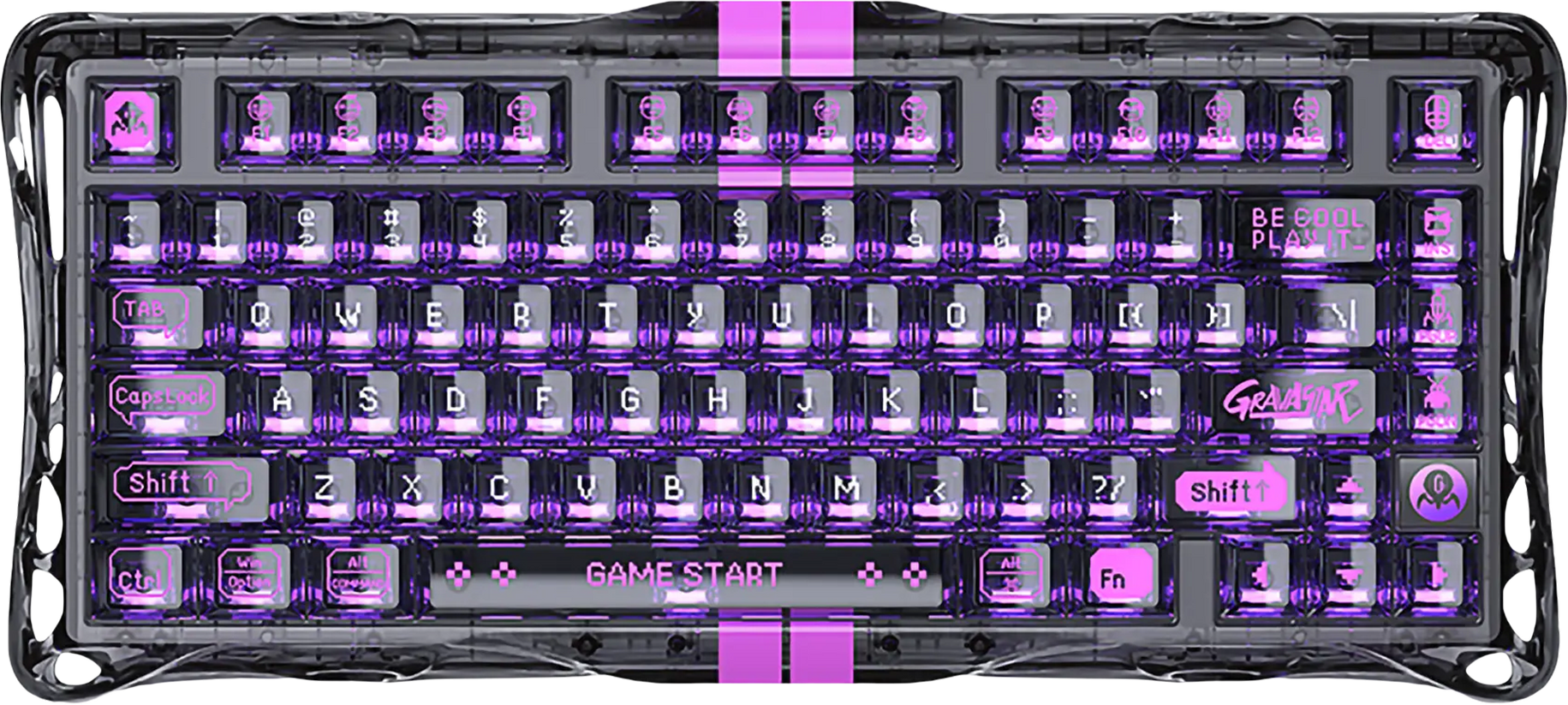 GravaStar Mercury V75 Lite 75% Hall Effect Magnetic  Switch Gaming Keyboard - Transparent Black – image 2