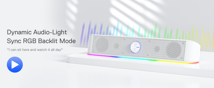 Redragon GS560 ADIEMUS RGB PC Soundbar - White  for sale in Egypt from Games2Egypt