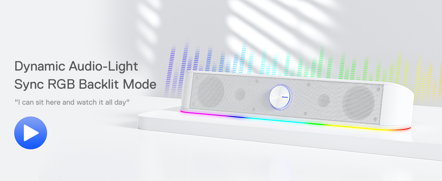 Redragon GS560 ADIEMUS RGB PC Soundbar - White  for sale in Egypt from Games2Egypt