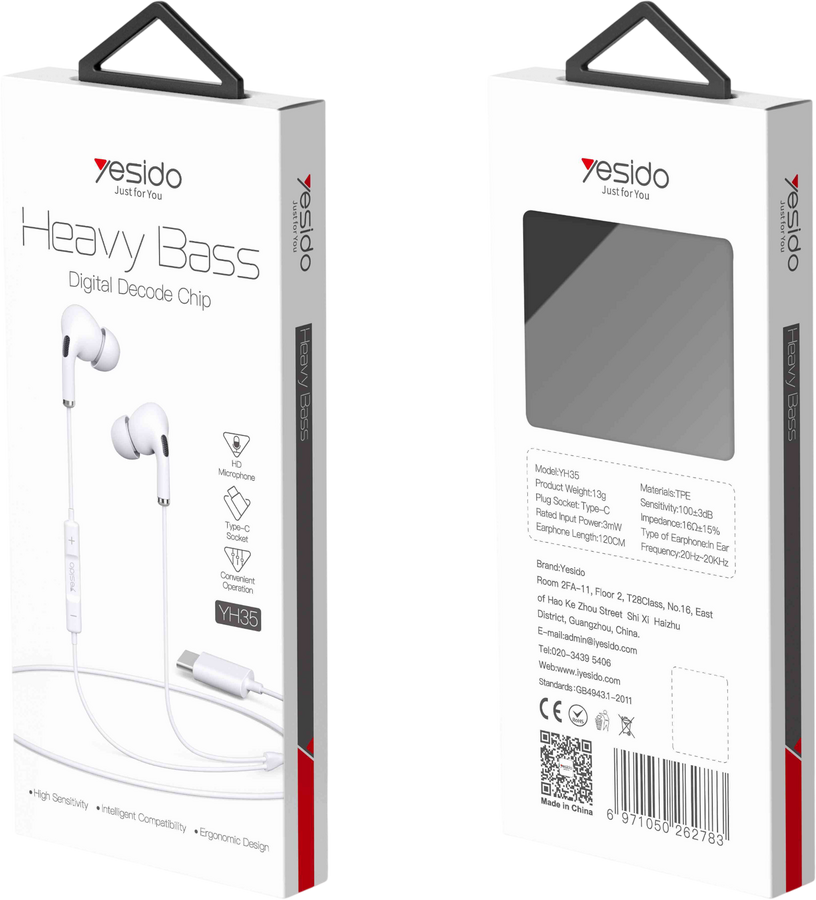 Yesido YH35 Type-C Plug Wired Earphone – image 2