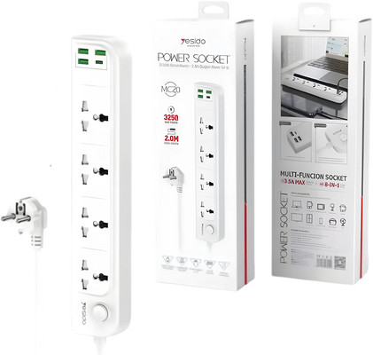 Yesido MC20 High Power Fast Charging Socket - EU Plug - White