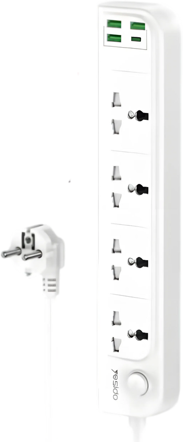 Yesido MC20 High Power Fast Charging Socket - EU Plug - White – image 2