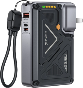 Yesido YP89 10000mAh Wireless Power Bank 22.5W Fast Charging with Built-in Cables & AC Plug  for sale in Egypt from Games2Egypt