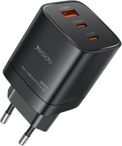 Yesido YC65 PD 65W Three-port Fast Charging 2 TC & USB EU Plug for Laptop -  for sale in Egypt from Games2Egypt