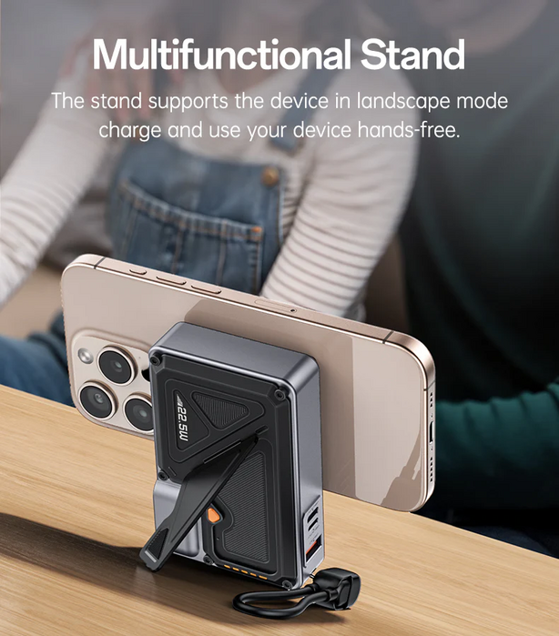 Yesido YP89 10000mAh Wireless Power Bank 22.5W Fast Charging with Built-in Cables & AC Plug  for sale in Egypt from Games2Egypt
