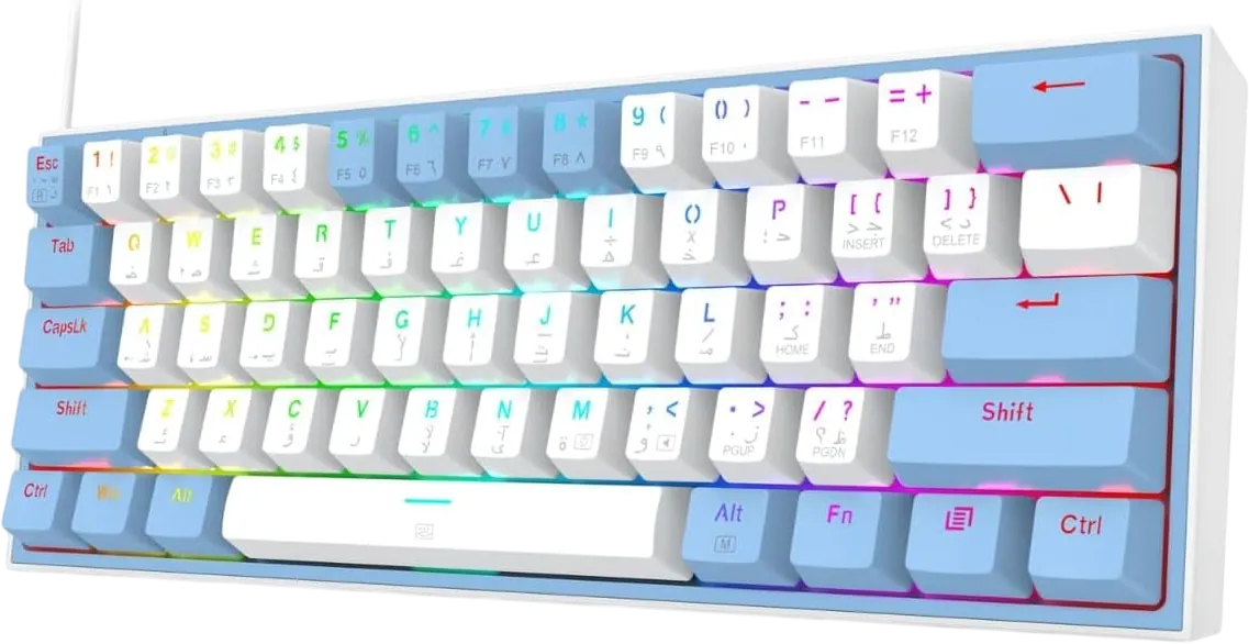 Redragon K617 Fizz Wired Mechanical RGB Gaming Keyboard - White/blue  for sale in Egypt from Games2Egypt