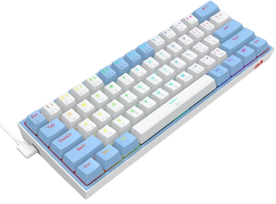 Redragon K617 Fizz Wired Mechanical RGB Gaming Keyboard - White/blue  for sale in Egypt from Games2Egypt