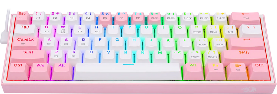 Redragon K616 Fizz Pro Wireless Mechanical RGB Gaming Keyboard - White/Pink  for sale in Egypt from Games2Egypt