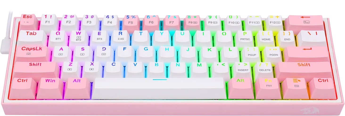 Redragon K616 Fizz Pro Wireless Mechanical RGB Gaming Keyboard - White/Pink  for sale in Egypt from Games2Egypt