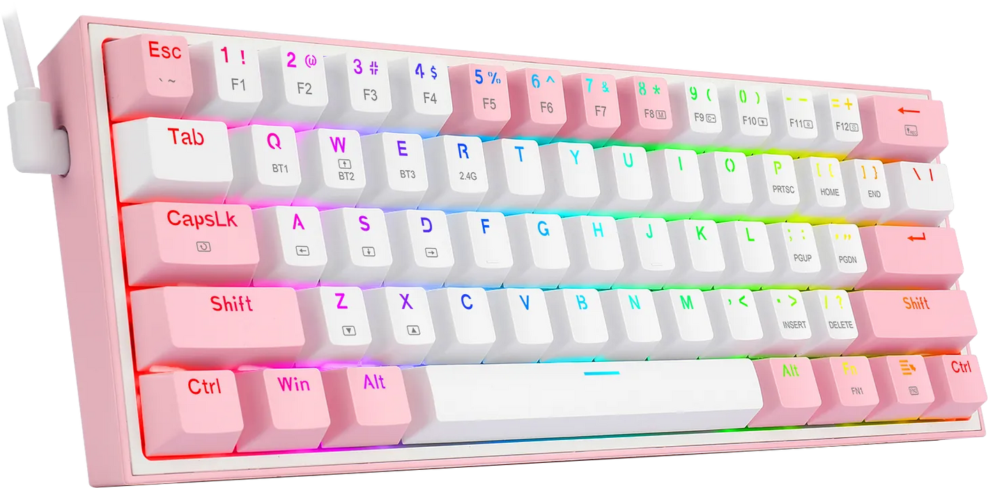 Redragon K616 Fizz Pro Wireless Mechanical RGB Gaming Keyboard - White/Pink  for sale in Egypt from Games2Egypt
