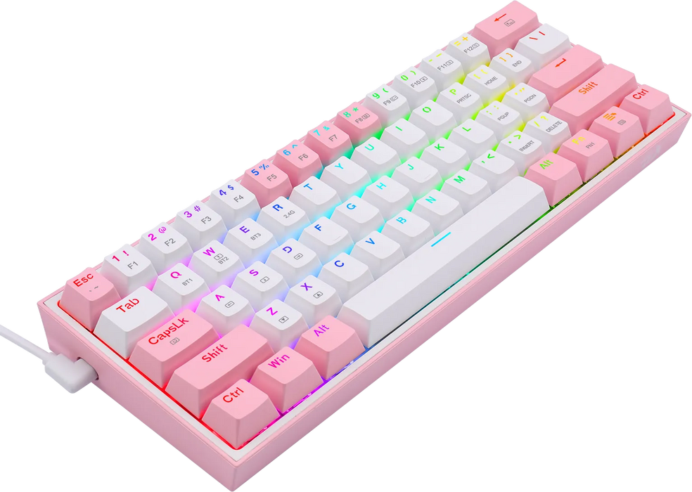 Redragon K616 Fizz Pro Wireless Mechanical RGB Gaming Keyboard - White/Pink  for sale in Egypt from Games2Egypt