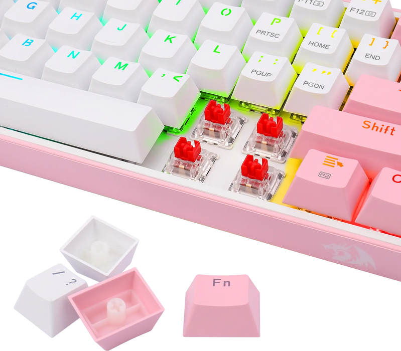 Redragon K616 Fizz Pro Wireless Mechanical RGB Gaming Keyboard - White/Pink  for sale in Egypt from Games2Egypt