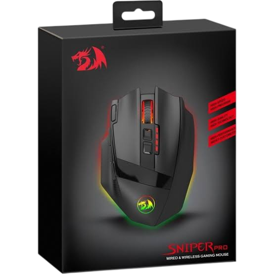 Redragon Sniper Pro M801P RGB Dual mode Gaming Mouse - Black  for sale in Egypt from Games2Egypt