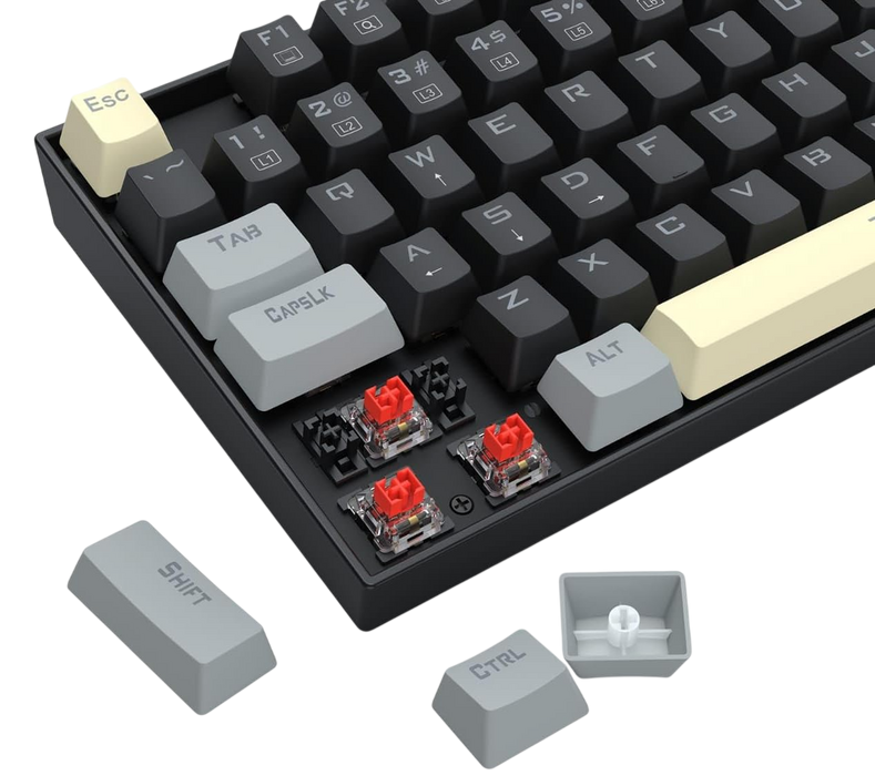 Redragon K552 LGY-R Kumara Rainbow Wired Mechanical Gaming Keyboard Red Switch - Grey/Black  for sale in Egypt from Games2Egypt
