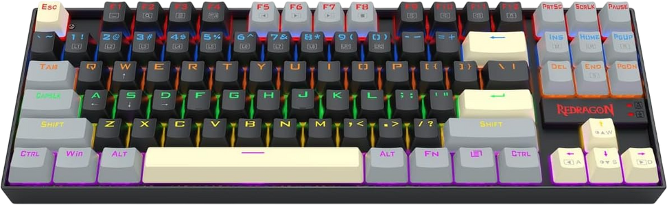 Redragon K552 LGY-R Kumara Rainbow Wired Mechanical Gaming Keyboard Red Switch - Grey/Black  for sale in Egypt from Games2Egypt