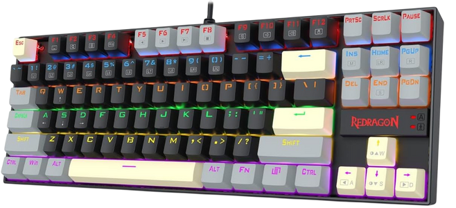 Redragon K552 LGY-R Kumara Rainbow Wired Mechanical Gaming Keyboard Red Switch - Grey/Black  for sale in Egypt from Games2Egypt