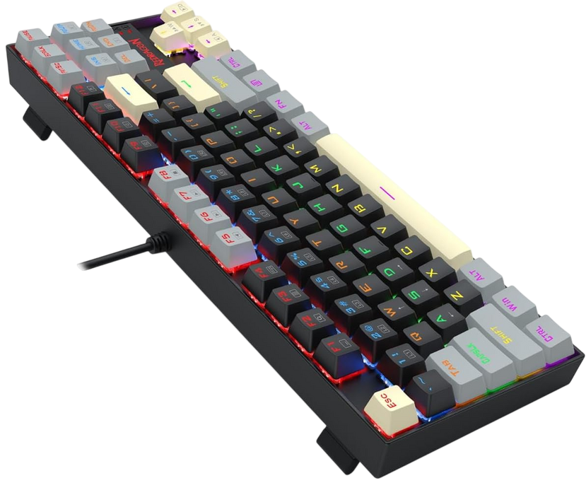 Redragon K552 LGY-R Kumara Rainbow Wired Mechanical Gaming Keyboard Red Switch - Grey/Black  for sale in Egypt from Games2Egypt