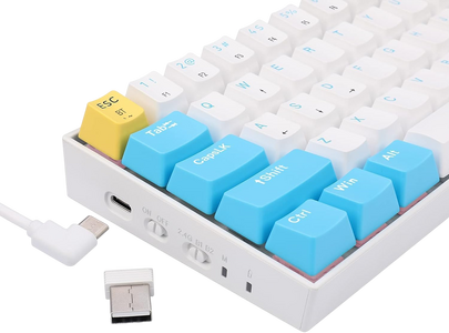 Redragon K530 Pro Draconic 60% Wireless Mechanical Gaming Keyboard White switch - White/Blue   for sale in Egypt from Games2Egypt