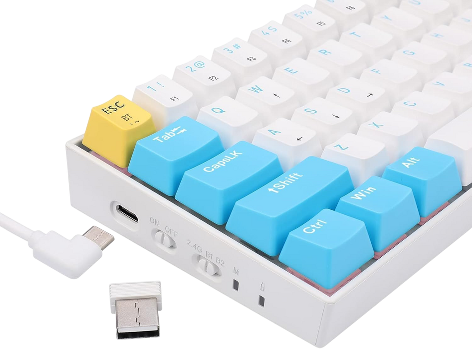 Redragon K530 Pro Draconic 60% Wireless Mechanical Gaming Keyboard White switch - White/Blue   for sale in Egypt from Games2Egypt