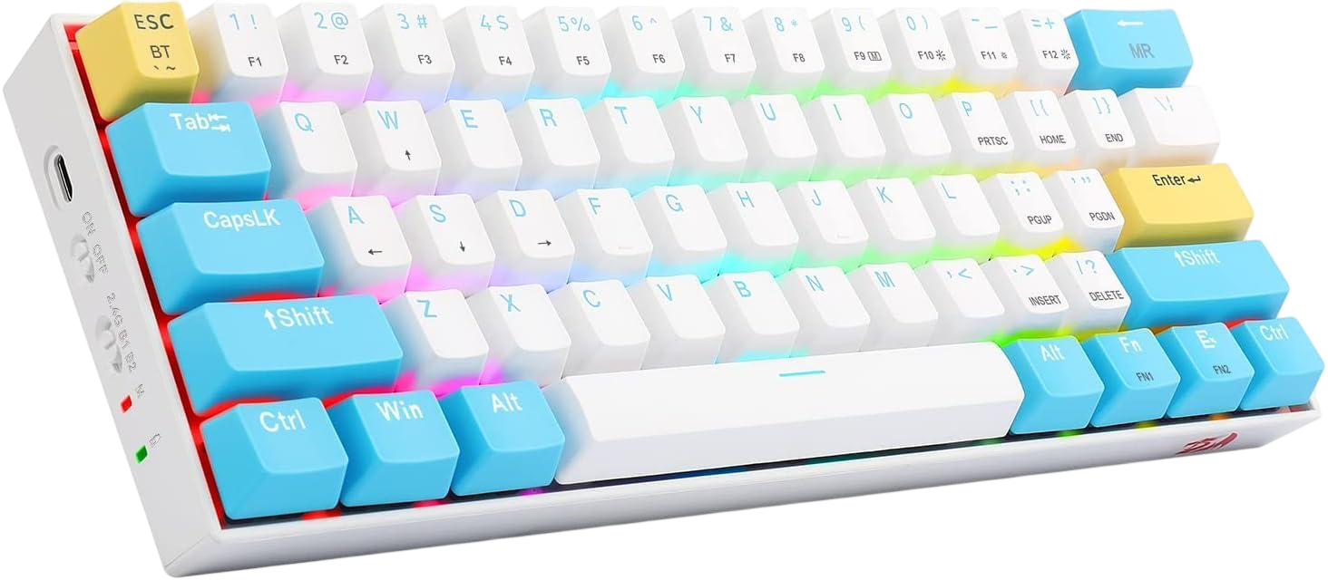 Redragon K530 Pro Draconic 60% Wireless Mechanical Gaming Keyboard White switch - White/Blue   for sale in Egypt from Games2Egypt