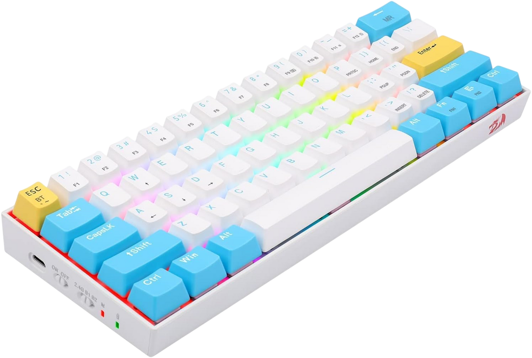 Redragon K530 Pro Draconic 60% Wireless Mechanical Gaming Keyboard Orange switch - White/Blue   for sale in Egypt from Games2Egypt