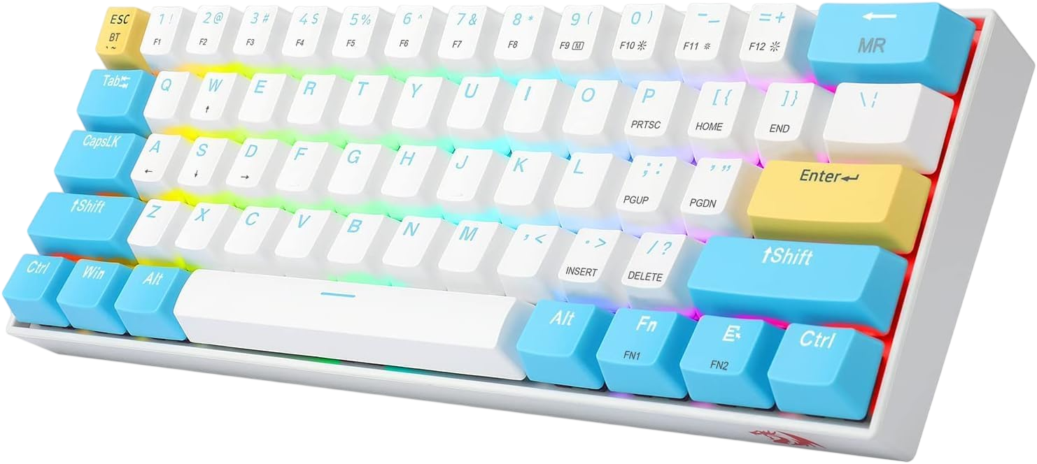 Redragon K530 Pro Draconic 60% Wireless Mechanical Gaming Keyboard Orange switch - White/Blue   for sale in Egypt from Games2Egypt