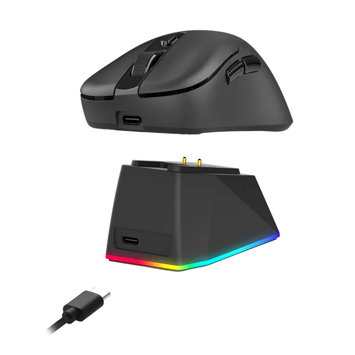 Redragon M998-STD-1K Tri-Mode Mouse with RGB Charging Dock - Black – image 6