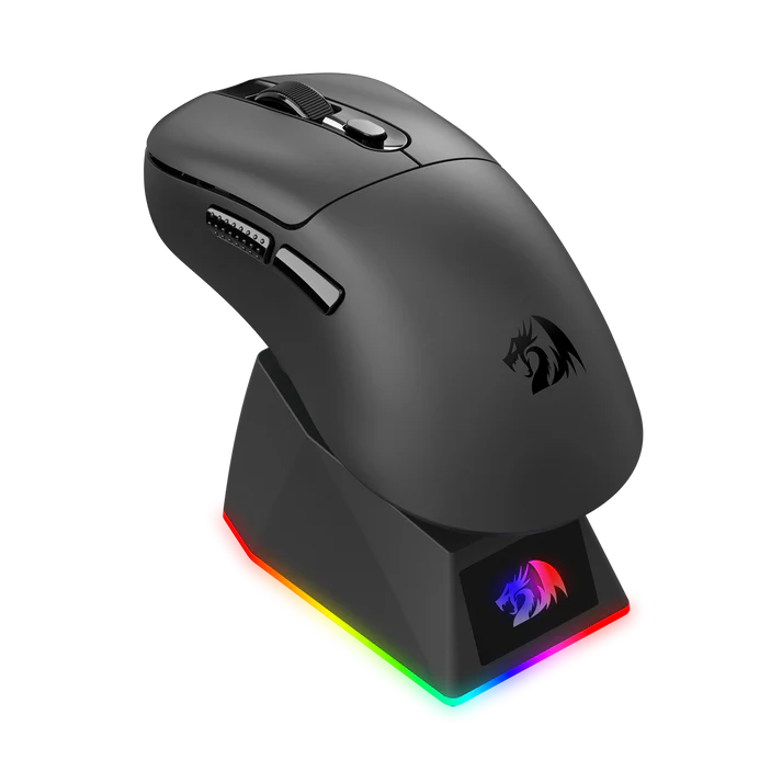 Redragon M998-STD-1K Tri-Mode Mouse with RGB Charging Dock - Black