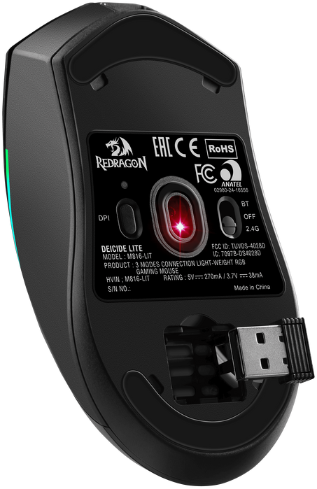 Redragon M816-LIT DEICIDE LITE RGB Wireless Gaming Mouse - Black  for sale in Egypt from Games2Egypt
