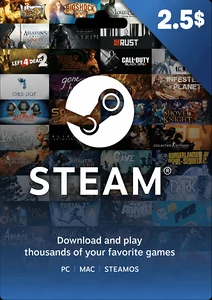 Steam Wallet Gift Card USA 2.5 USD -  for sale in Egypt from Games2Egypt