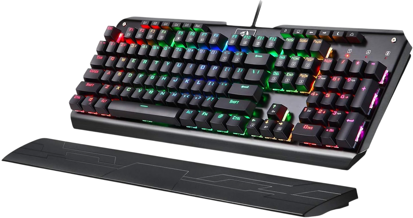  Redragon K555-R Wired Mechanical Rainbow Gaming Keyboard - Black  for sale in Egypt from Games2Egypt