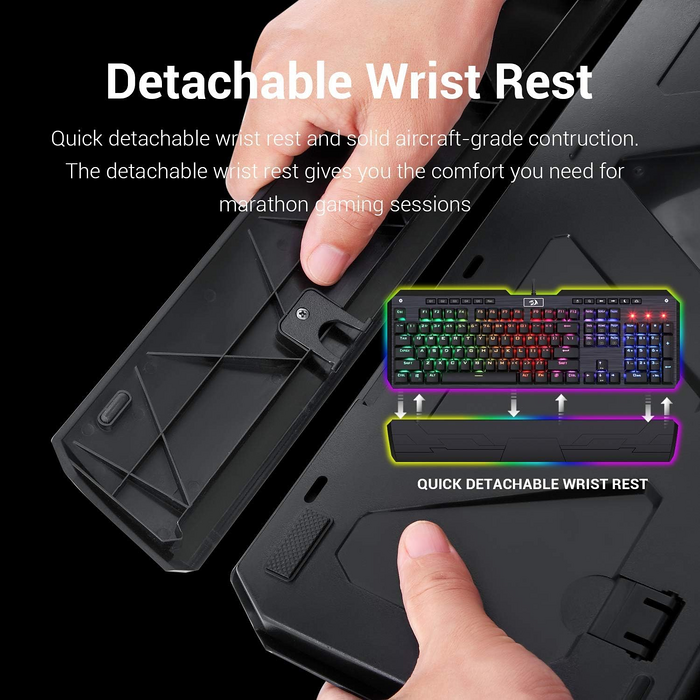  Redragon K555-R Wired Mechanical Rainbow Gaming Keyboard - Black  for sale in Egypt from Games2Egypt